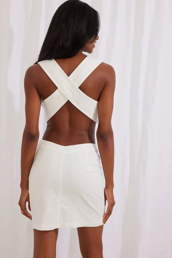 Linen Blend Mini Skirt