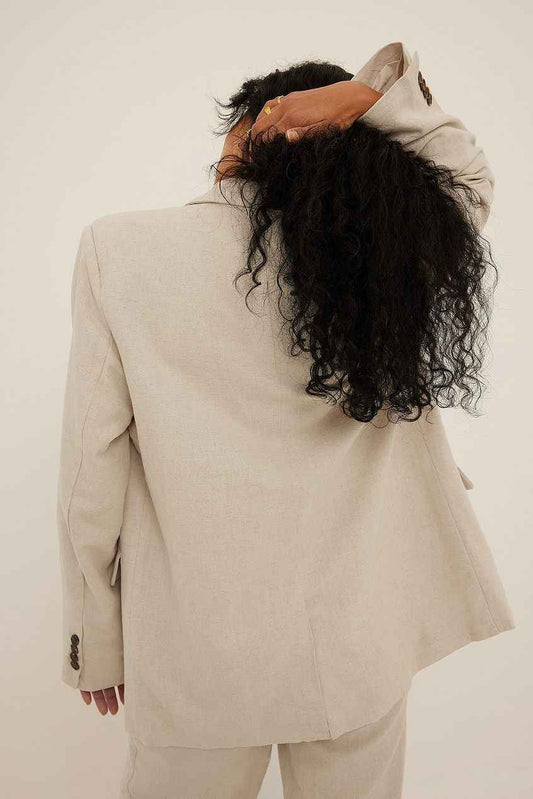 Na-kd Linen-Blend Oversized Blazer