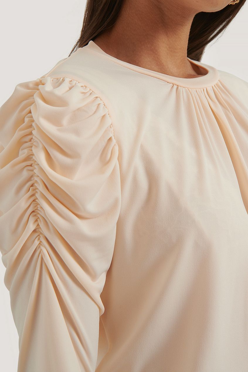 Long Sleeve Gathered shoulder top