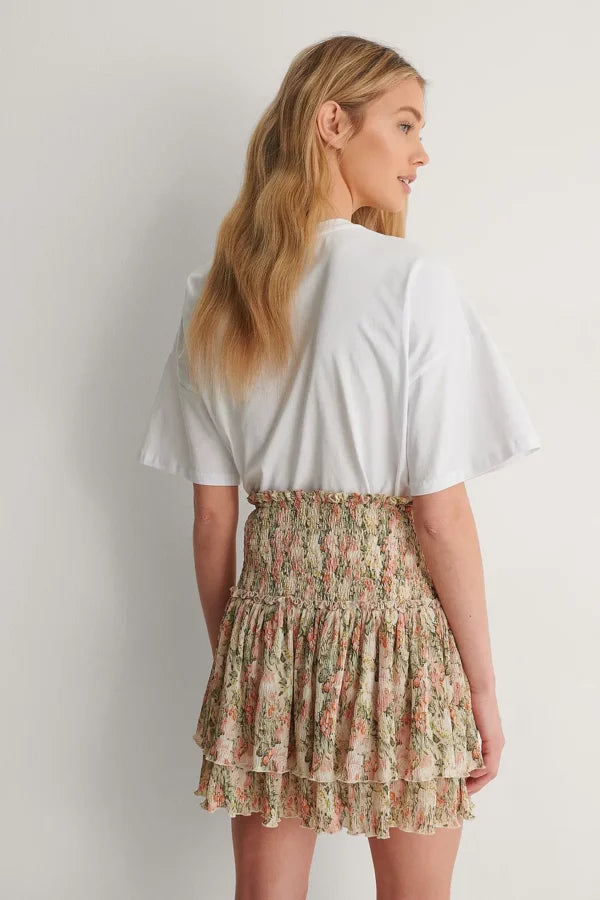 Mini Structured Smocked Skirt