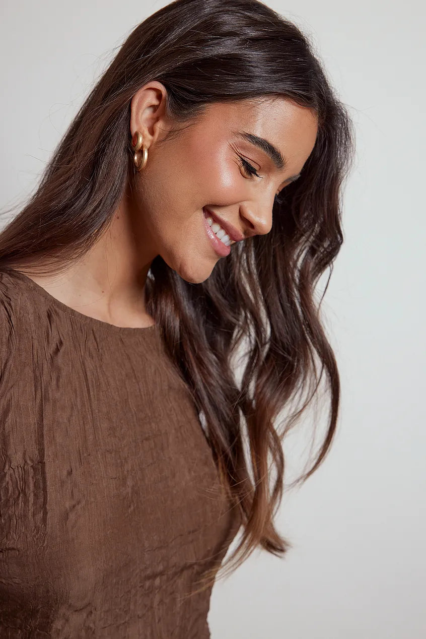 Frosted Multipack Chubby Hoops Gold