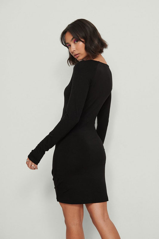 Neck Detail Jersey Mini Dress