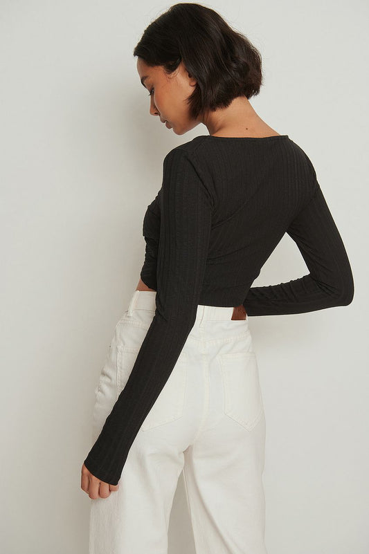 Overlap Front Detail Rib Top