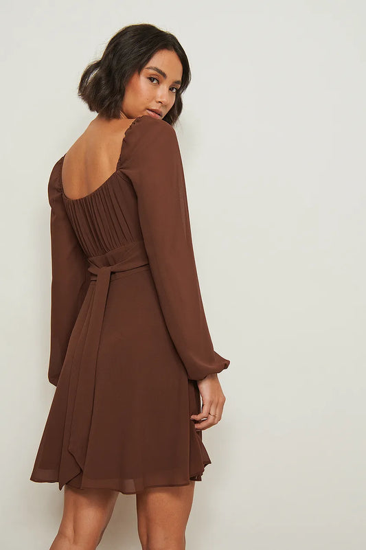 Recycled Long Sleeve Ruched Detail Dress