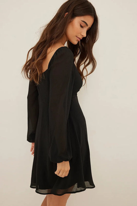 Overlapped Detail Dress Black
