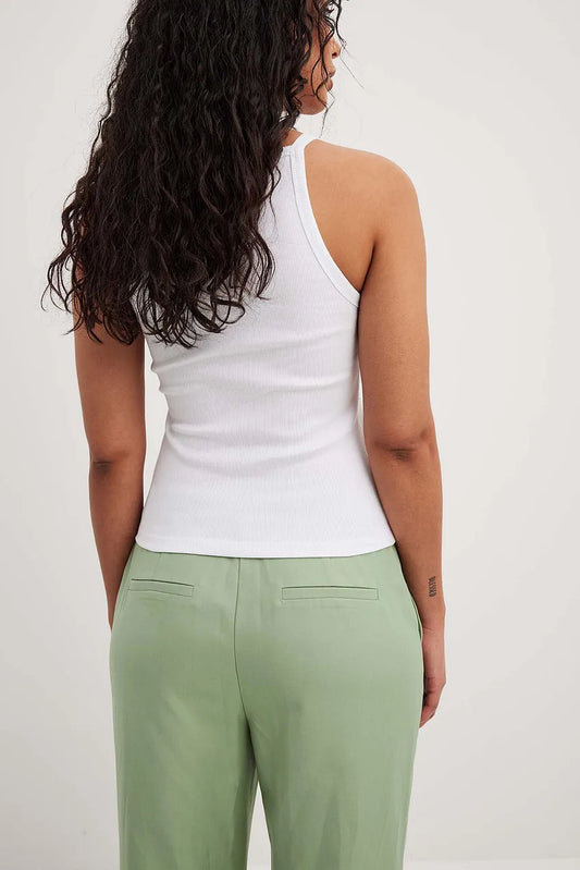 Ribbed Tank Top White
