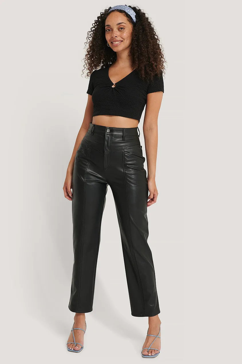 Ring Detail Crop Top Black