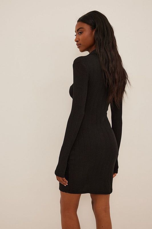 Rouched button detail dress