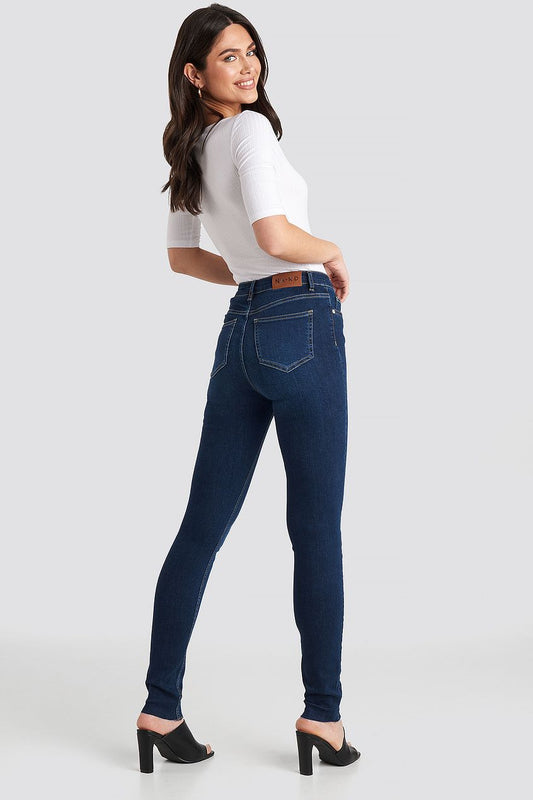 Skinny High Waist Raw Hem Jeans Tall