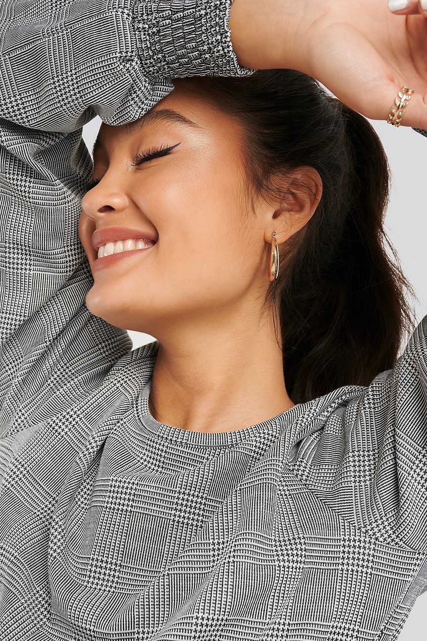 Smocked Waist Check Dress