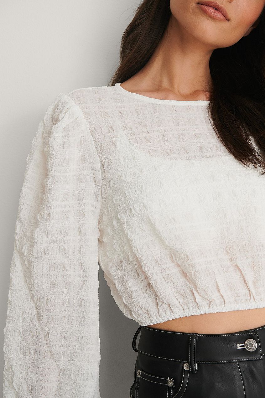 Structured Cropped LS Blouse