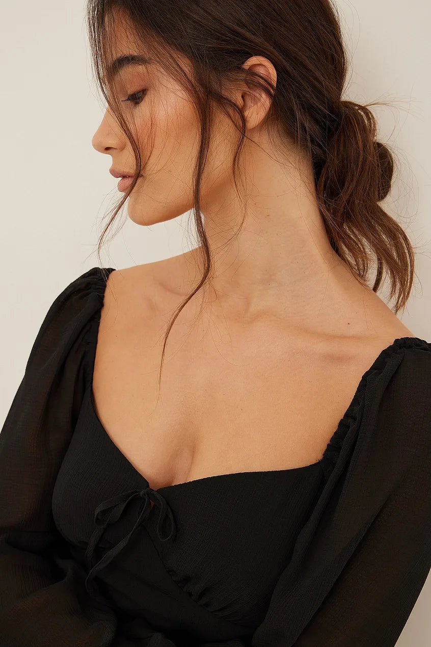 Tie Detail Long Sleeve Dress