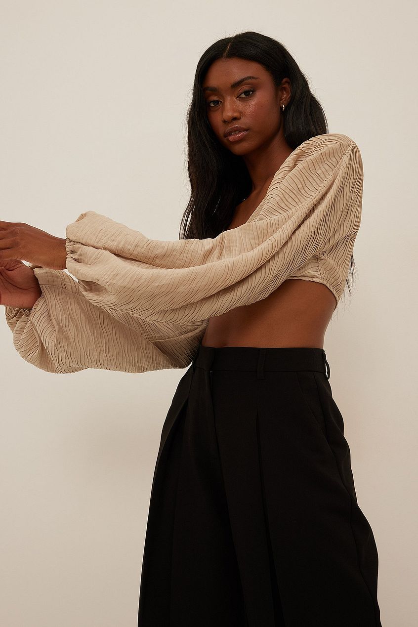 Twist Front Pleated Blouse