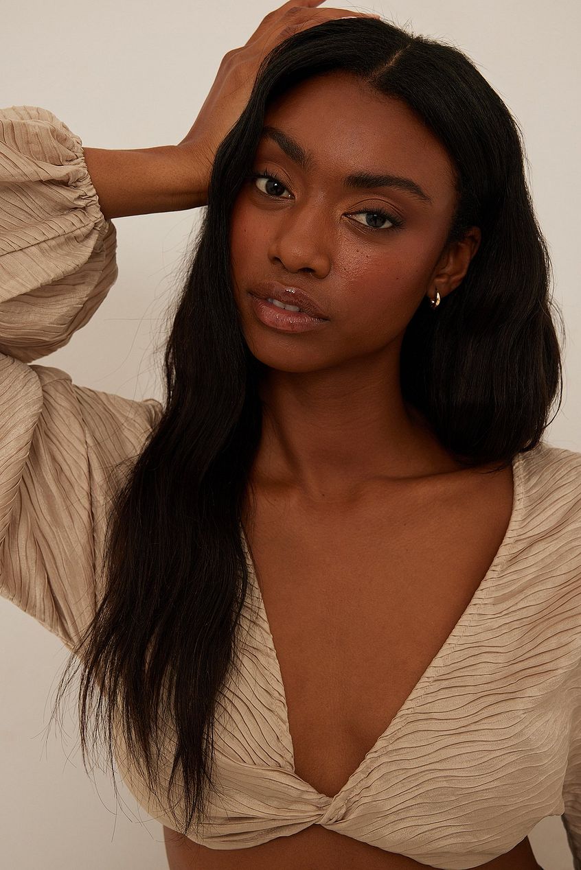 Twist Front Pleated Blouse