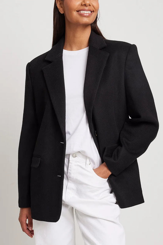 Wool Blend Blazer Coat