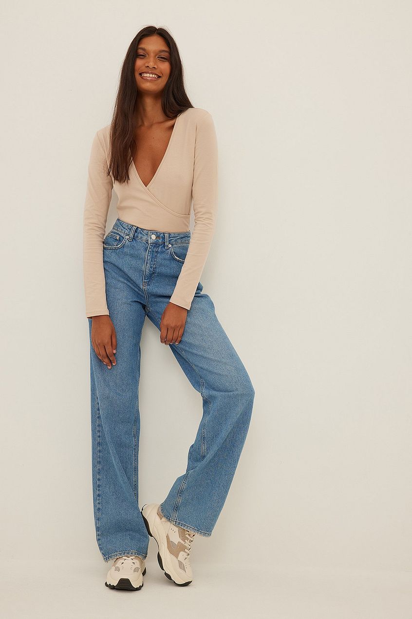 Wrap Detail Long Sleeve Top