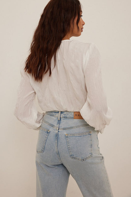 Wrap Front Structured Blouse