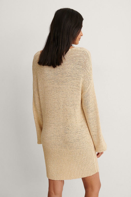 Tape Yarn Long Knitted Sweater
