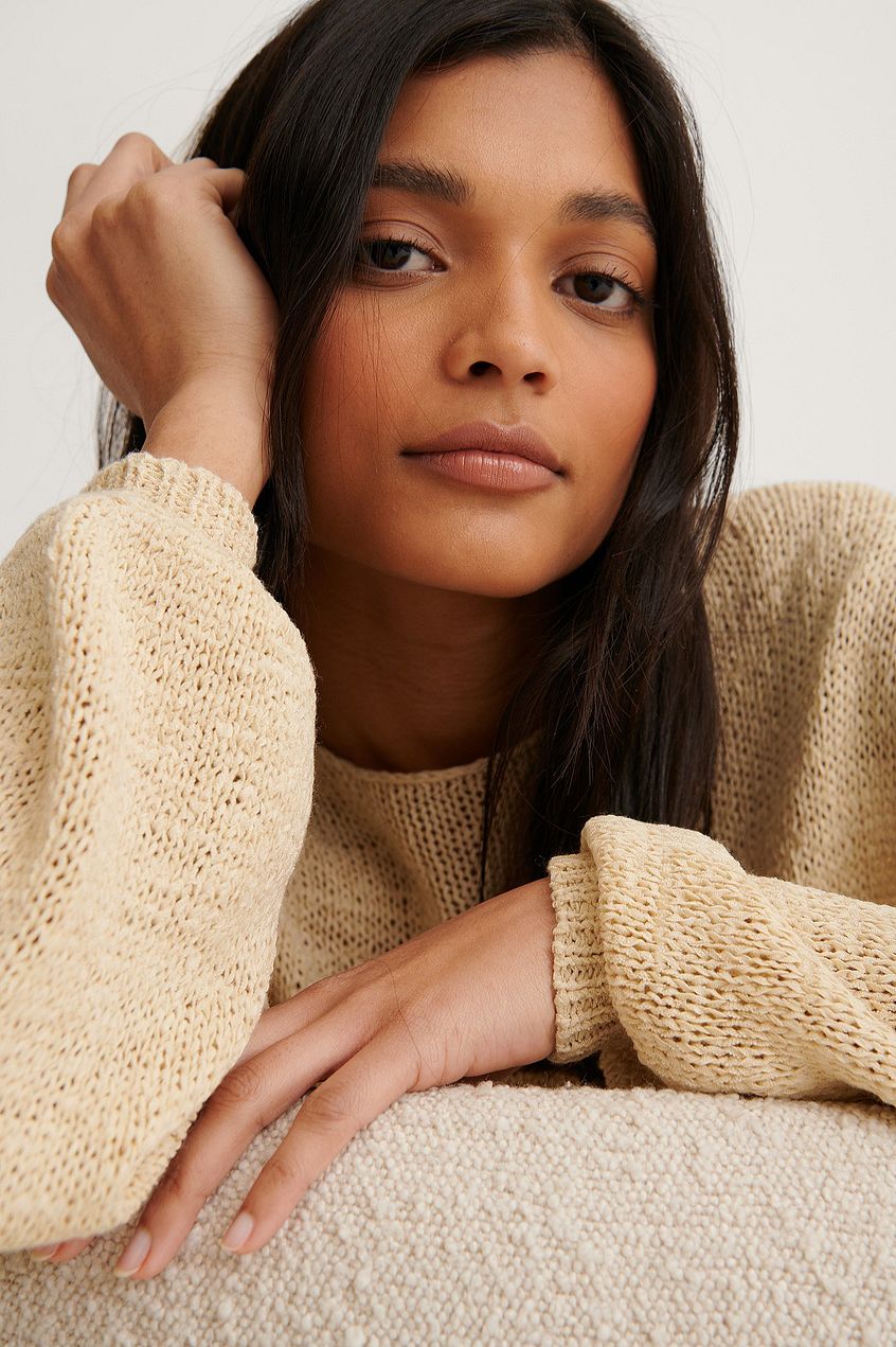 Tape Yarn Long Knitted Sweater