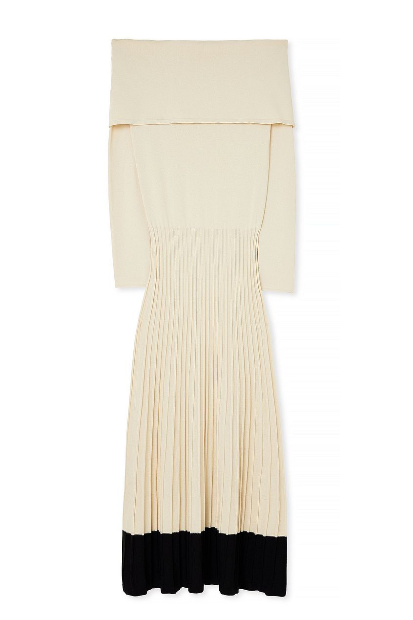 Off Shoulder Knitted Maxi Dress