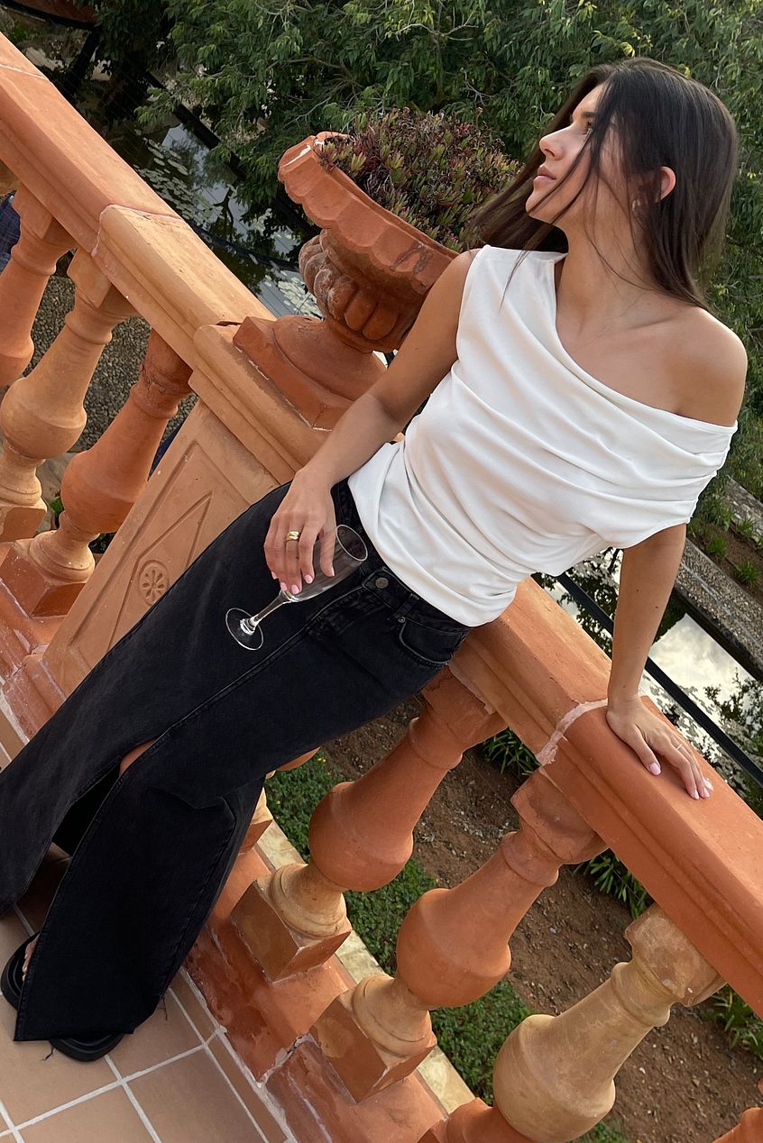 One Shoulder Jersey Top