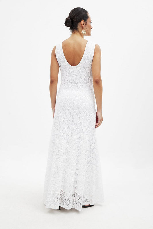 Na-kd Open Back Lace Midi Dress