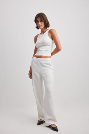 Open Back Tank Top White