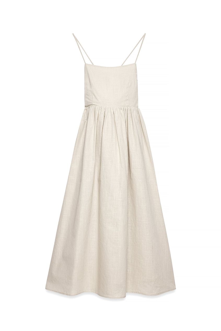 Na-kd Open Back Tie Detail Midi Dress