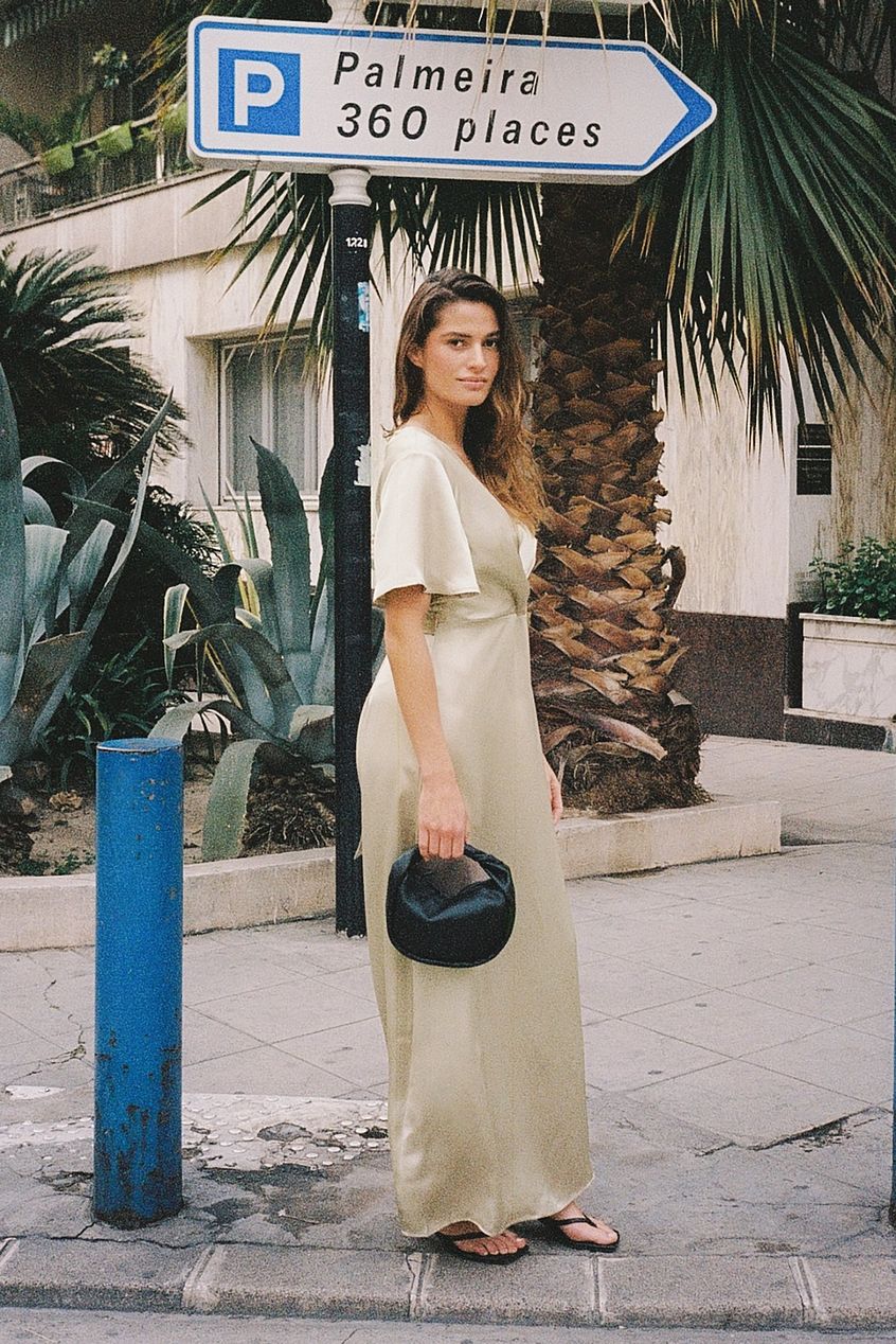 Overlap Front Maxi Dress