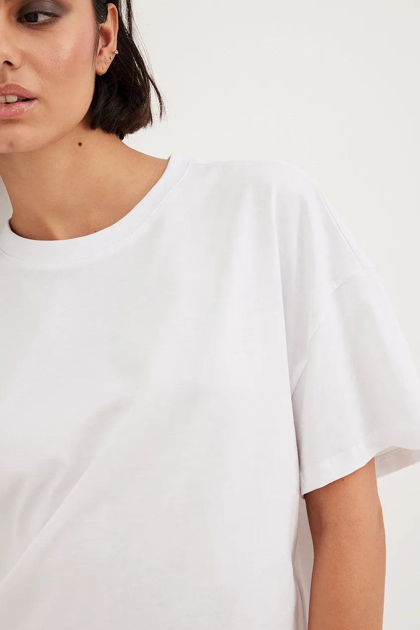 Oversized ¾ Sleeve Tee White