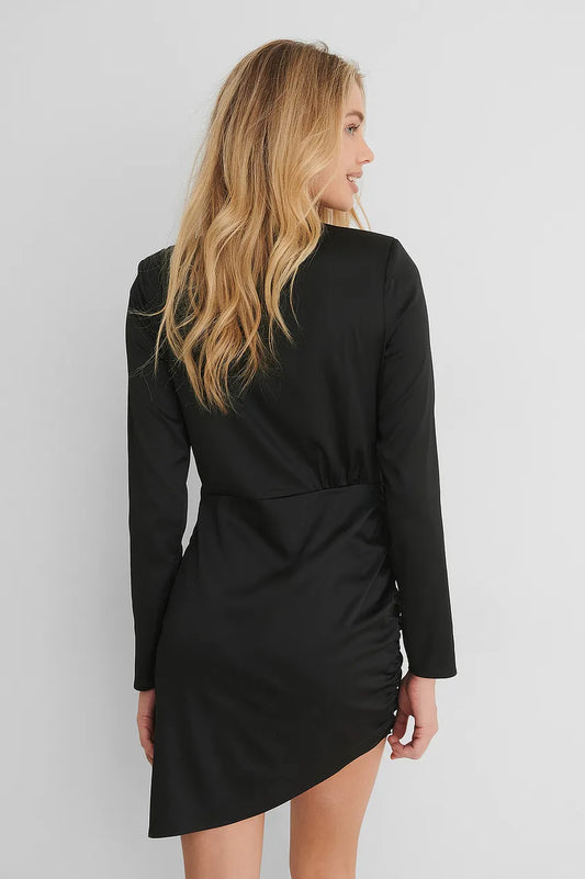 Marked Shoulder Draped Mini Dress