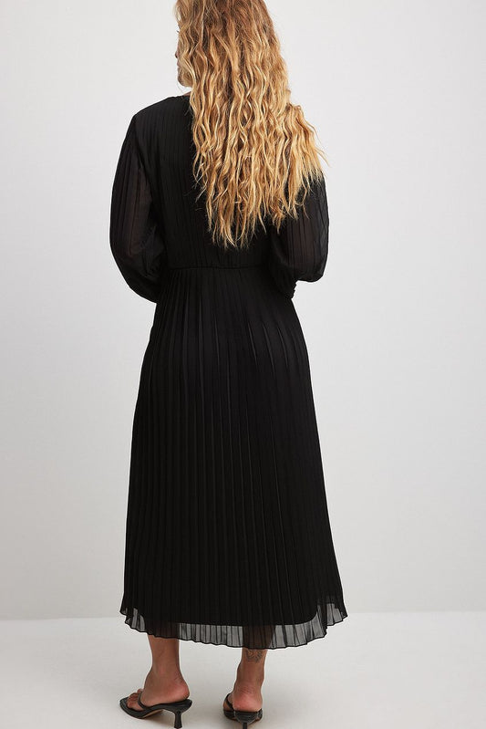 Na-kd Pleated Overlap Midi Dress