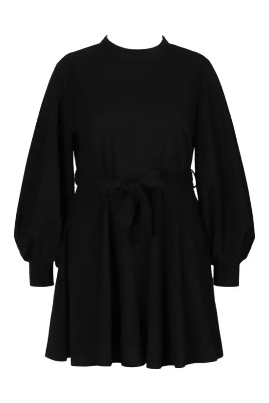 boohoo Plus High Neck Blouson Sleeve Skater Dress