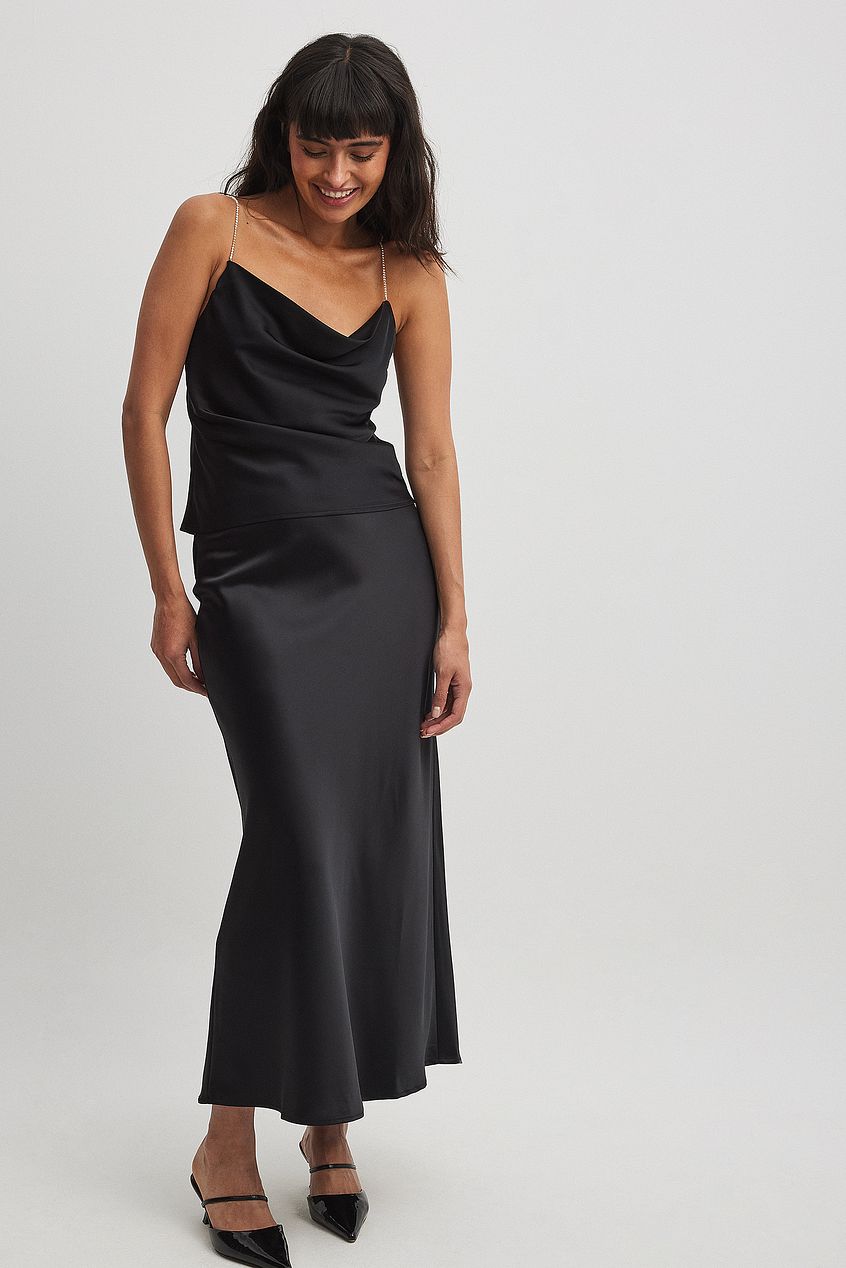 Rhinestone Detail Waterfall Front Singlet