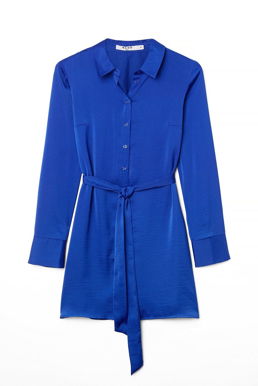Satin Shirt Mini Dress