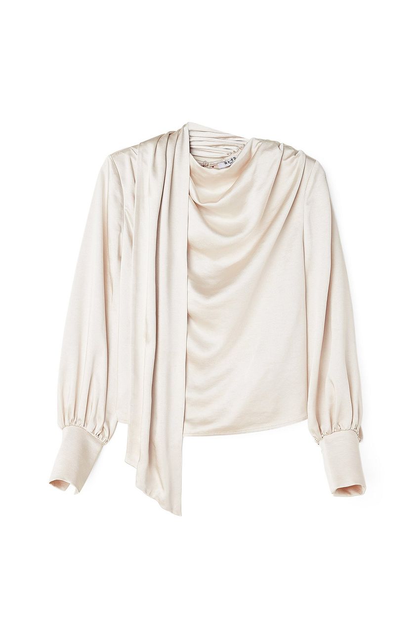 Scarf Detail Satin Top