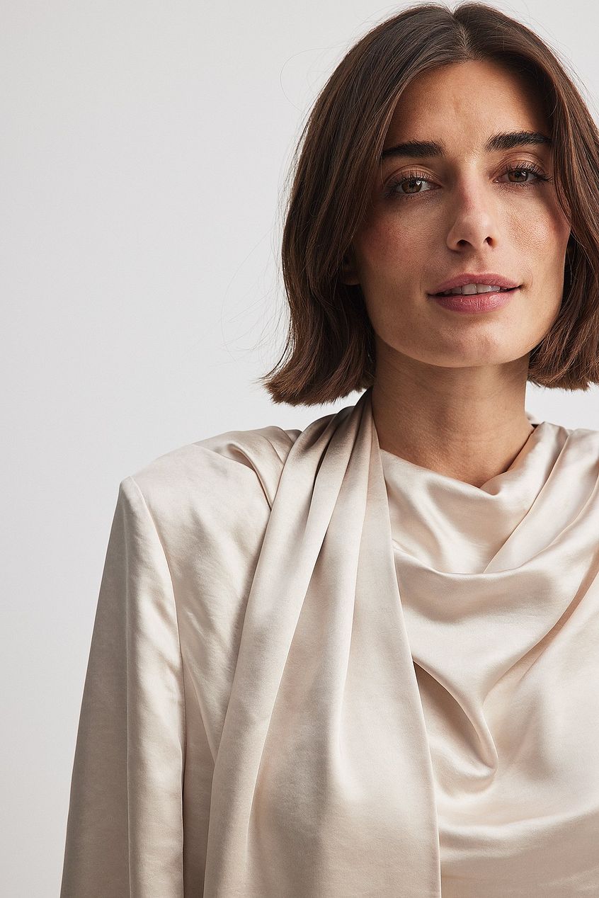 Scarf Detail Satin Top