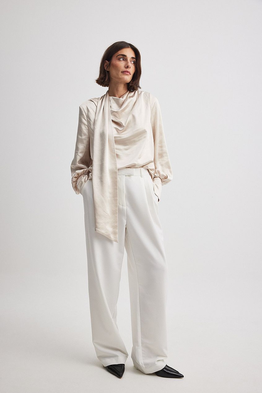 Scarf Detail Satin Top