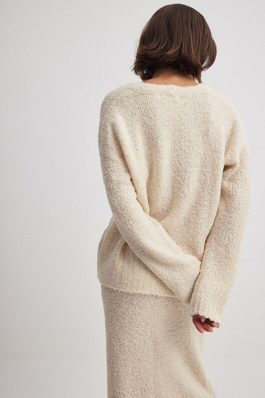 Scoop Neck Knitted Sweater