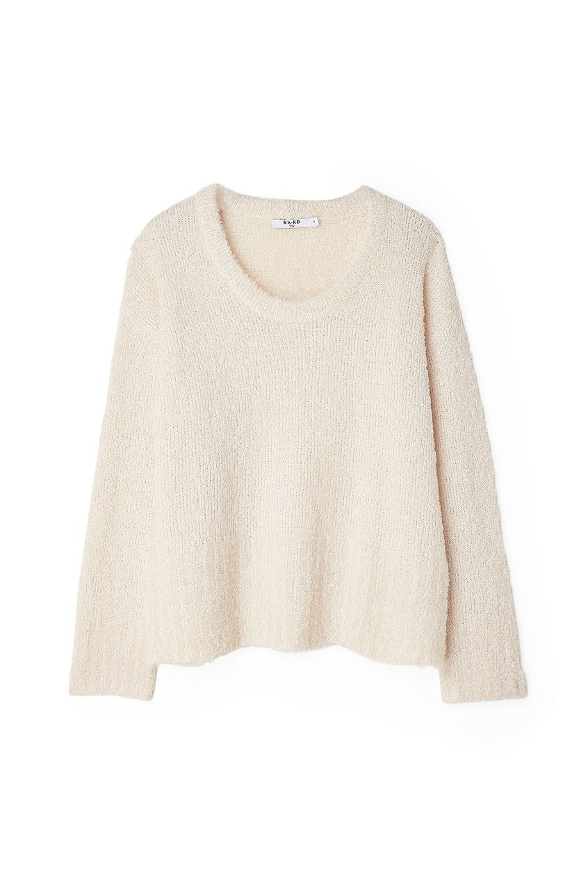 Scoop Neck Knitted Sweater