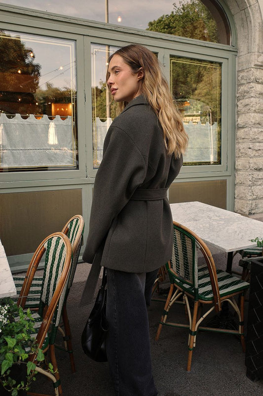 Na-kd Seam Detail Belted Short Coat