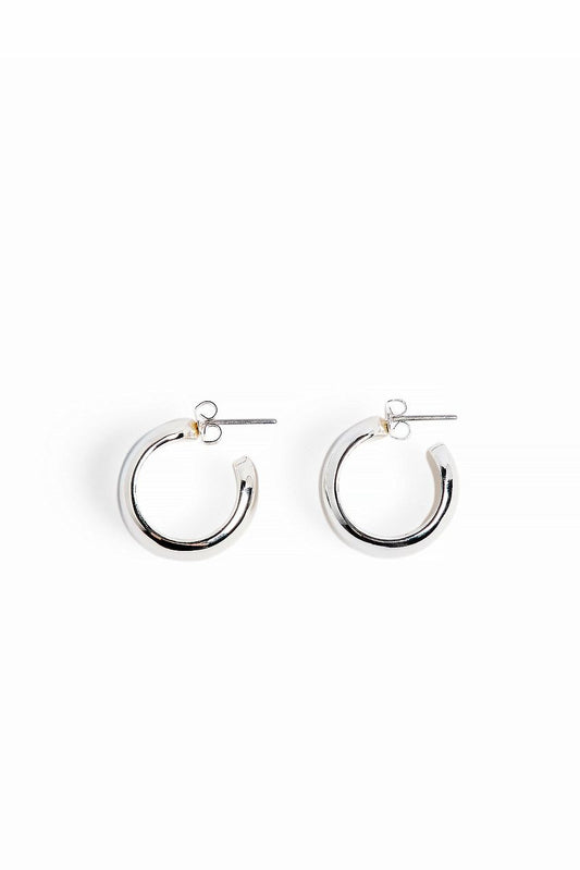 Silver Plated Small Plain Wide Hoops