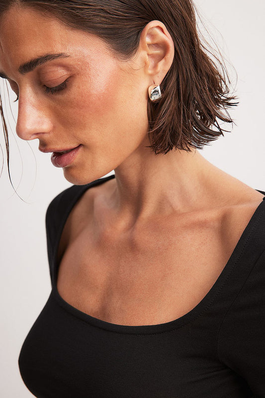 Silver Plated Small Plain Wide Hoops