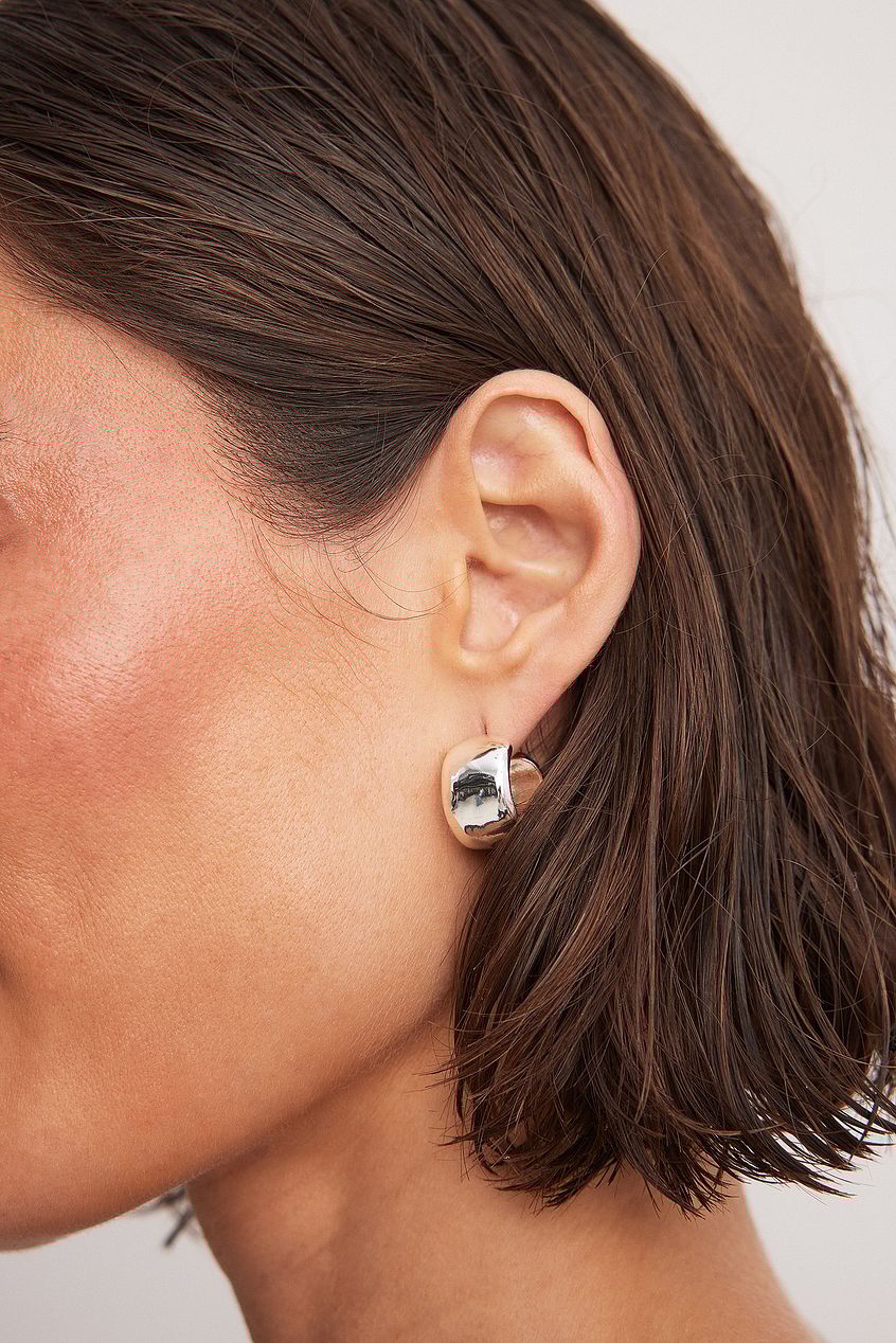 Silver Plated Small Plain Wide Hoops