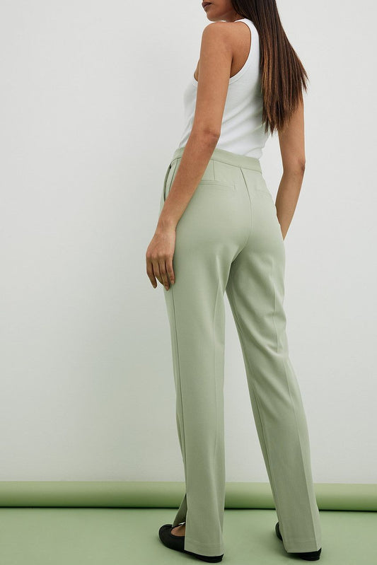 Slim Straight Slit Detail Suit Pants
