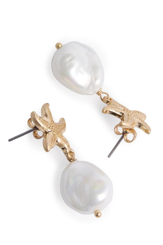 Starfish Pearl Earrings