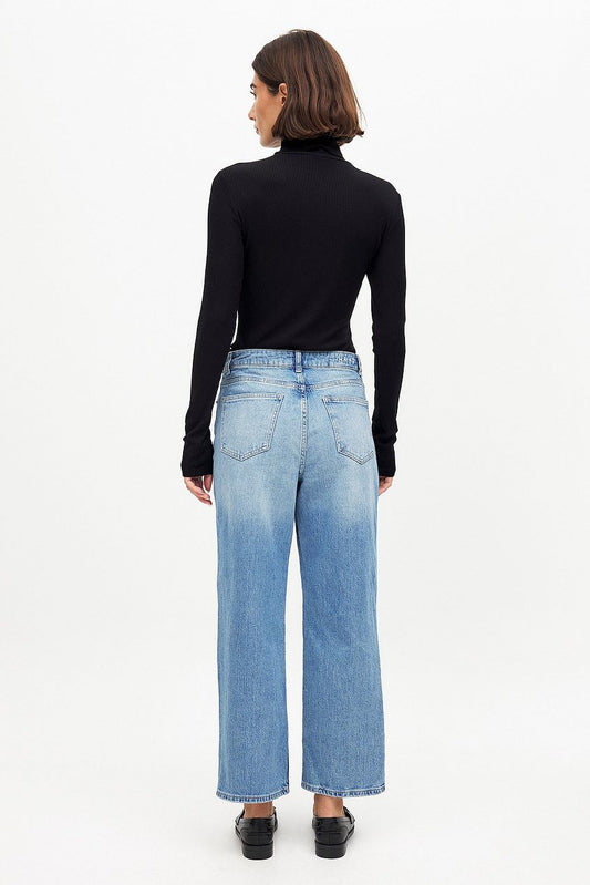 Straight High Waist Cropped Jeans