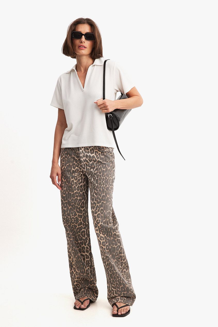 Low Waist Leopard Denim