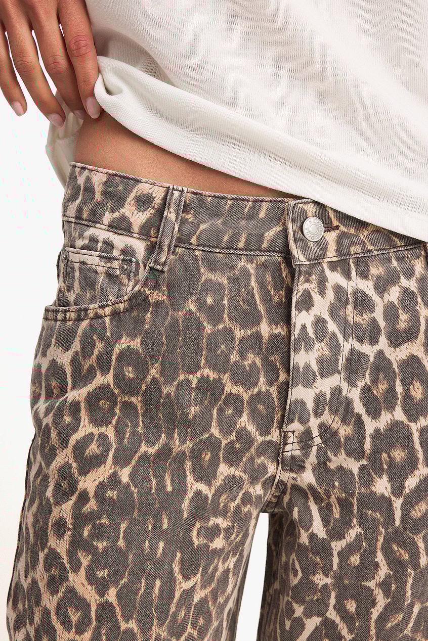 Low Waist Leopard Denim