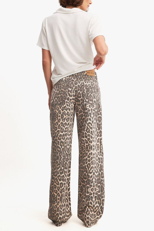 Low Waist Leopard Denim